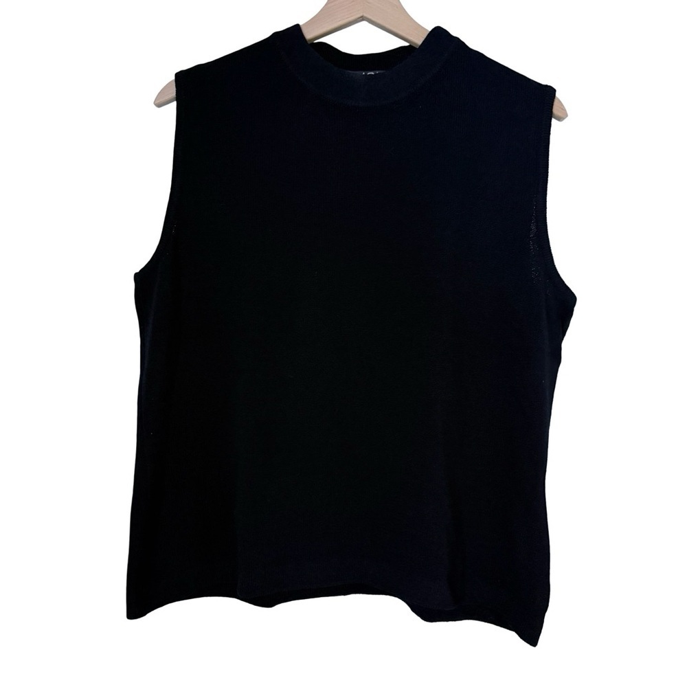 St. John Zip Shoulder Sleeveless Knit Top Sz L